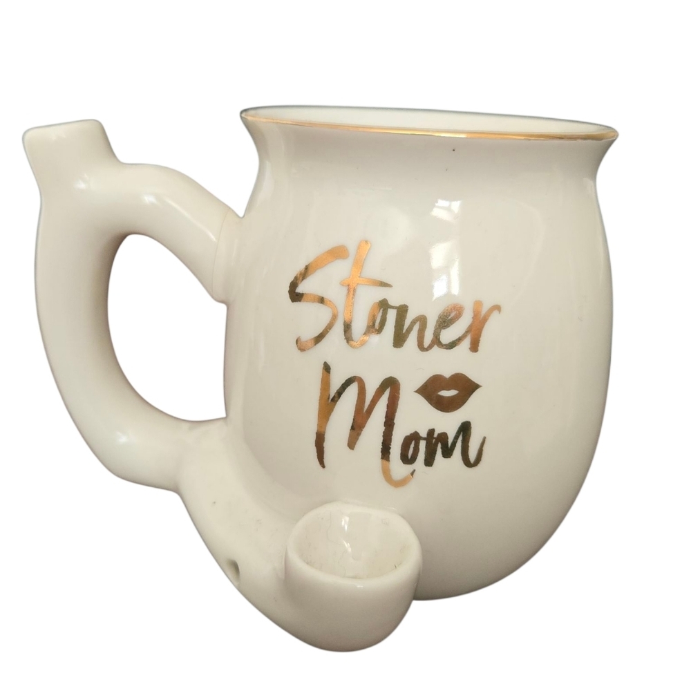 White Ceramic Stoner Mom Mug NWOT